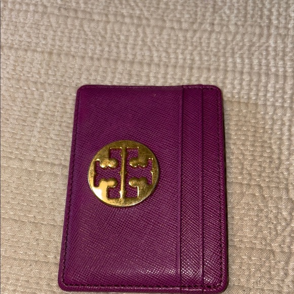 🔹️Tory Burch🔹️ Preloved Purple Card Holder (With Wear) - Picture 10 of 11